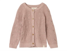 Lil Atelier shadow gray blomsterbroderi strik cardigan